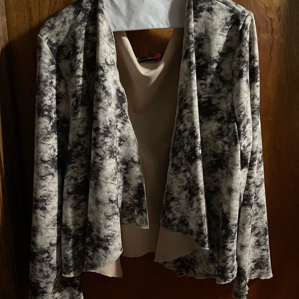 BloomChic Suede Black and Cream Women's Jacket